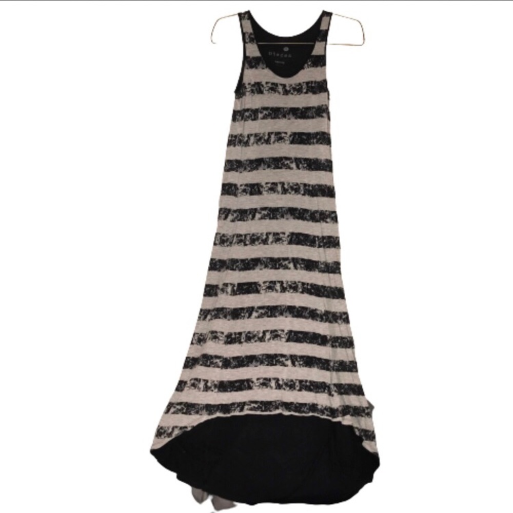 Striped Tank Maxi Dress in Black and White - Picture 3 of 8